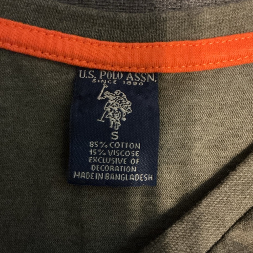 U.S. Polo Assn. Olive Shirt with Orange Trim - Picture 5 of 5